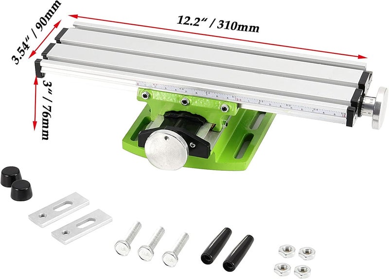 JOIKIT 12.2 Inch Mini Milling Machine Worktable, Compound Drilling Slide Table, Multifunction Worktable, Drill Vise Fixture Adjustment Worktable for Bench Drill - Image 2